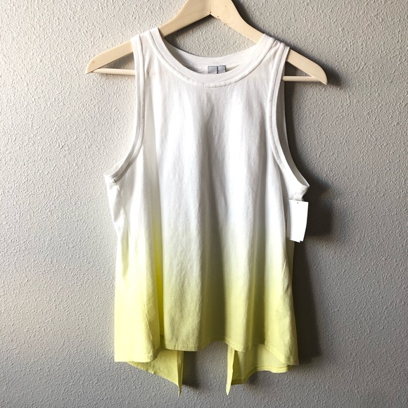 Zella Tops - Z By Zella Open Back Yellow Ombré Tank Top Sz Sm